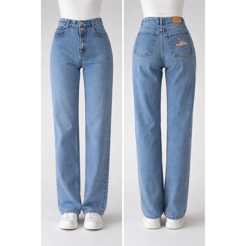🍁Vintage Lawman High Waisted Western Jeans Medium Wash Straight Leg